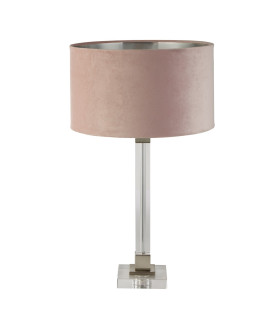 Scarborough Table Lamp Crystal Satin Nickel Pink Velvet_Off