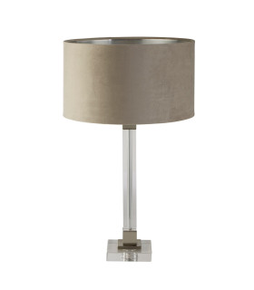 Scarborough Table LampCrystal Satin Nickel Taupe Velvet_Off