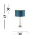 Scarborough Table Lamp Crystal Satin Nickel Teal Velvet_Line
