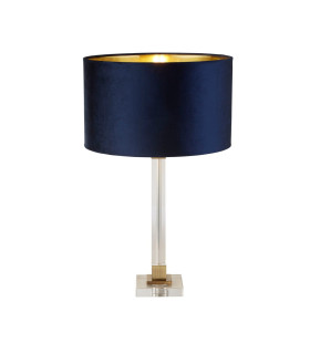 Scarborough Table Lamp Crystal Brass Navy Velvet_Main