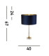 Scarborough Table Lamp Crystal Brass Navy Velvet_Line