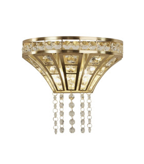 Gemma 2 Light Wall Light Satin Brass Clear Crystal_Main