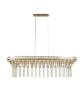 Gemma 8 Light Bar Pendant Satin Brass Clear Crystal_Main