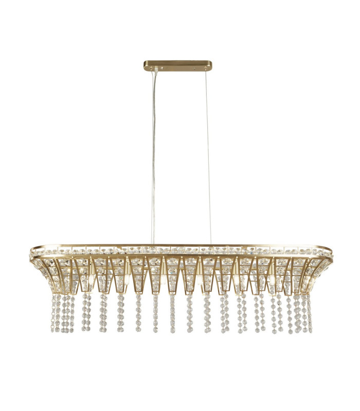 Gemma 8 Light Bar Pendant Satin Brass Clear Crystal_Main