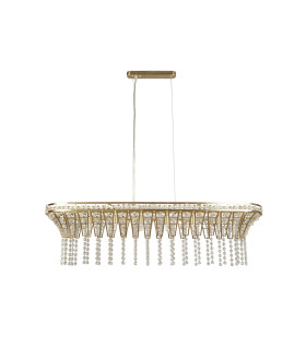 Gemma 8 Light Bar Pendant Satin Brass Clear Crystal_Off