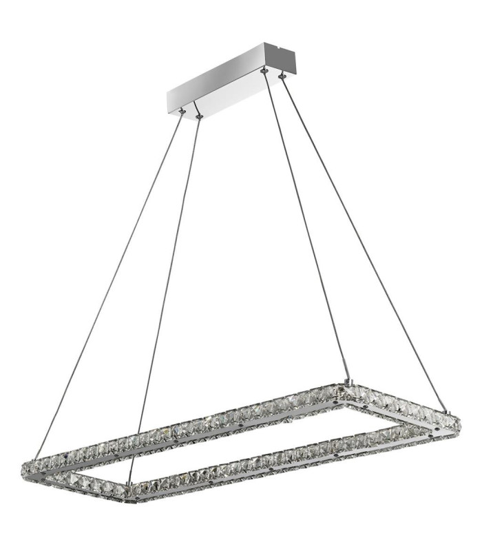 Clover Rectangular Pendant Chrome Clear Glass_Main