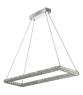 Clover Rectangular Pendant Chrome Clear Glass_Off