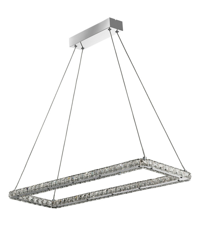 Clover Rectangular Pendant Chrome Clear Glass_Off