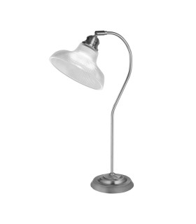 Bistro III Table Lamp Satin Silver Holphane Style Glass_Main