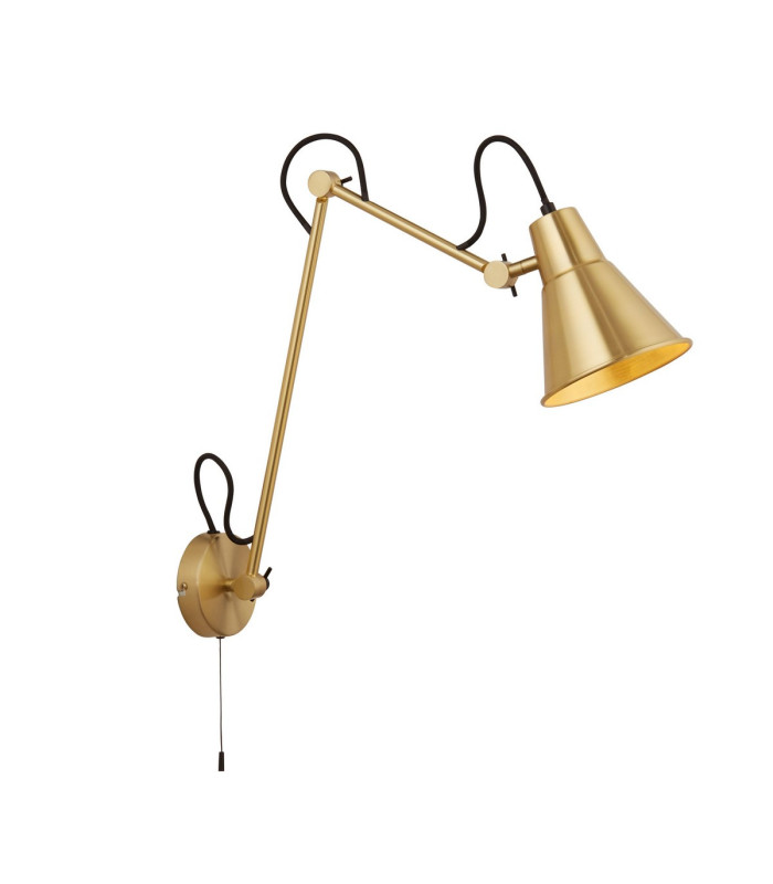 Swing Arm Wall Light Brass Metal_Main