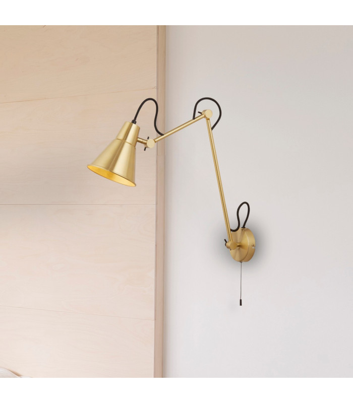 Swing Arm Wall Light Brass Metal_Room