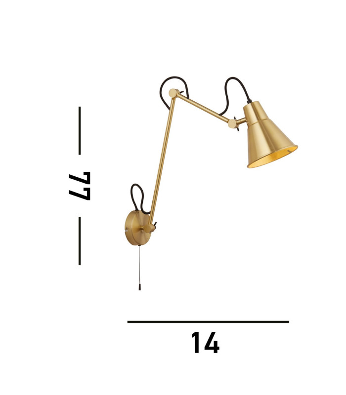 Swing Arm Wall Light Brass Metal_Line