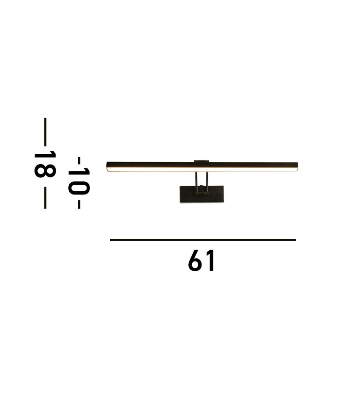 Rhodes 60cm Picture Light Black Metal_Line