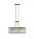 Victoria 5 Light Oval Pendant Antique Brass Clear Crystal_Off