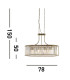Victoria 5 Light Oval Pendant Antique Brass Clear Crystal_Line
