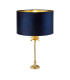 Palm Table Lamp Satin Brass Navy Velvet Shade_Main