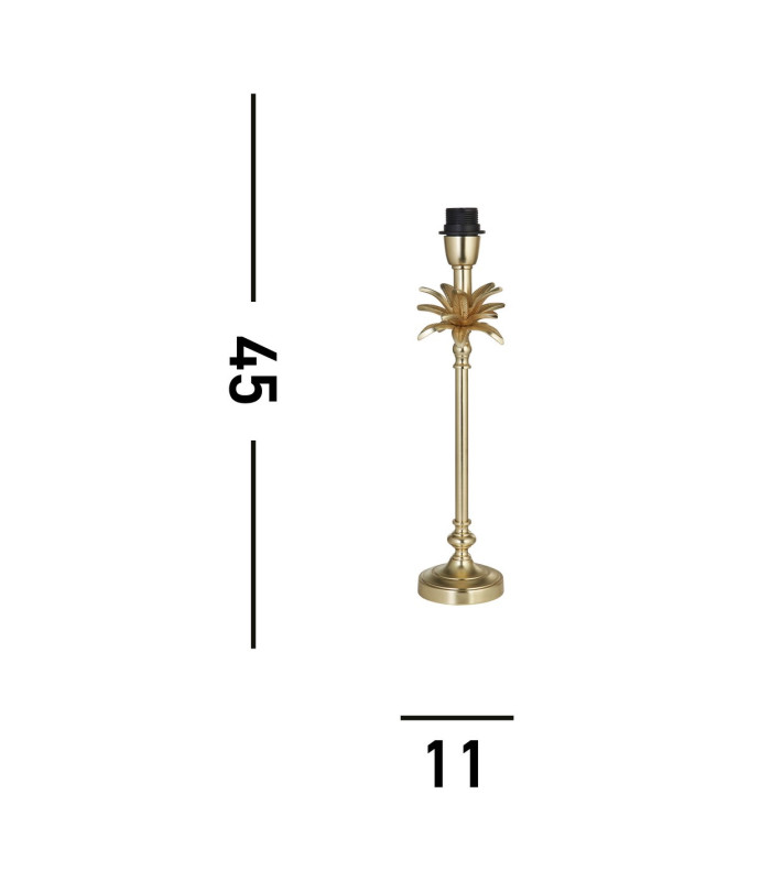 Base Only Palm Table Lamp Satin Brass Metal_Line