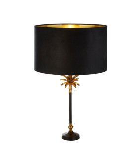 Palm Table Lamp Black Antique Brass MetalBlack Shade_Main