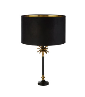 Palm Table Lamp Black Antique Brass MetalBlack Shade_Off