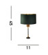 Palm Table Lamp Antique Brass Black Green Velvet Shade_Line