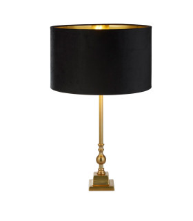 Whitby Table Lamp Antique Brass Black Velvet Shade_Main
