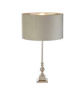 Whitby Table Lamp Chrome Light Grey Velvet Shade_Main