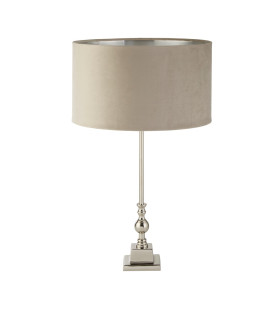 Whitby Table Lamp Chrome Taupe Velvet Shade_Off