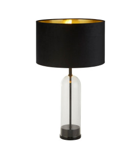 Oxford Table Lamp Glass Black Marble Black Velvet_Main