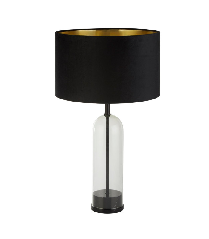 Oxford Table Lamp Glass Black Marble Black Velvet_Off