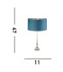 Whitby Table Lamp Chrome Teal Velvet Shade_Line