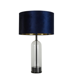 Oxford Table Lamp Glass Black Marble Navy Velvet_Off