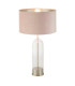Oxford Table Lamp Glass Satin Nickel Pink Velvet Shade_Main