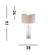 Oxford Table Lamp Glass Satin Nickel Pink Velvet Shade_Line