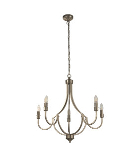 Lodge 5 Light Pendant Satin Silver Metal_Main