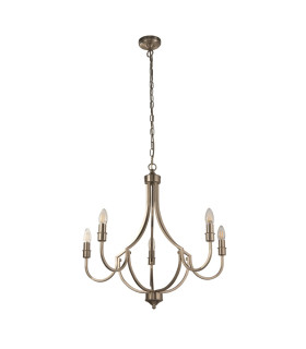 Lodge 5 Light Pendant Satin Silver Metal_Off