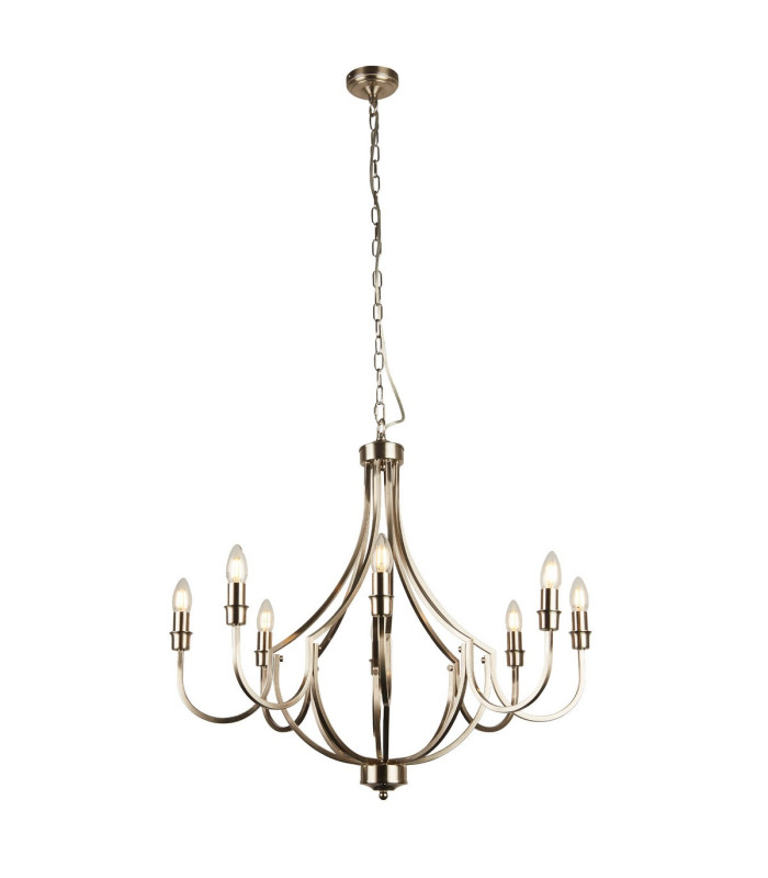 Lodge 8 Light Pendant Satin Silver Metal_Main