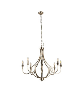Lodge 8 Light Pendant Satin Silver Metal_Off
