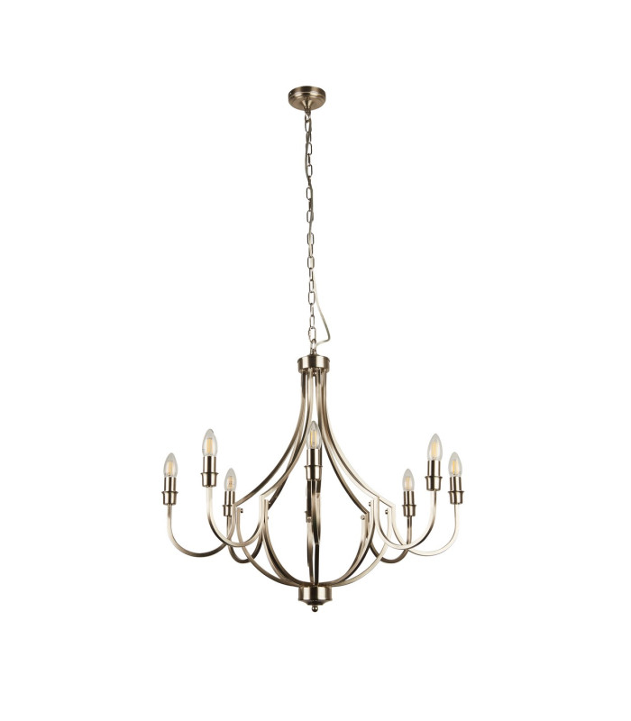 Lodge 8 Light Pendant Satin Silver Metal_Off