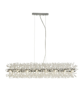 Sunburst 16 Light Bar Pendant Chrome Glass Beads_Main