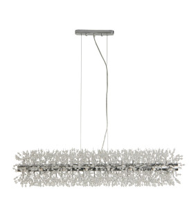Sunburst 16 Light Bar Pendant Chrome Glass Beads_Off