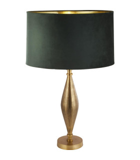Rye Table Lamp Antique Brass Green Velvet Shade_Main