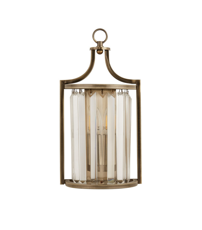 Victoria Wall Light Antique Brass Clear Crystal_Off