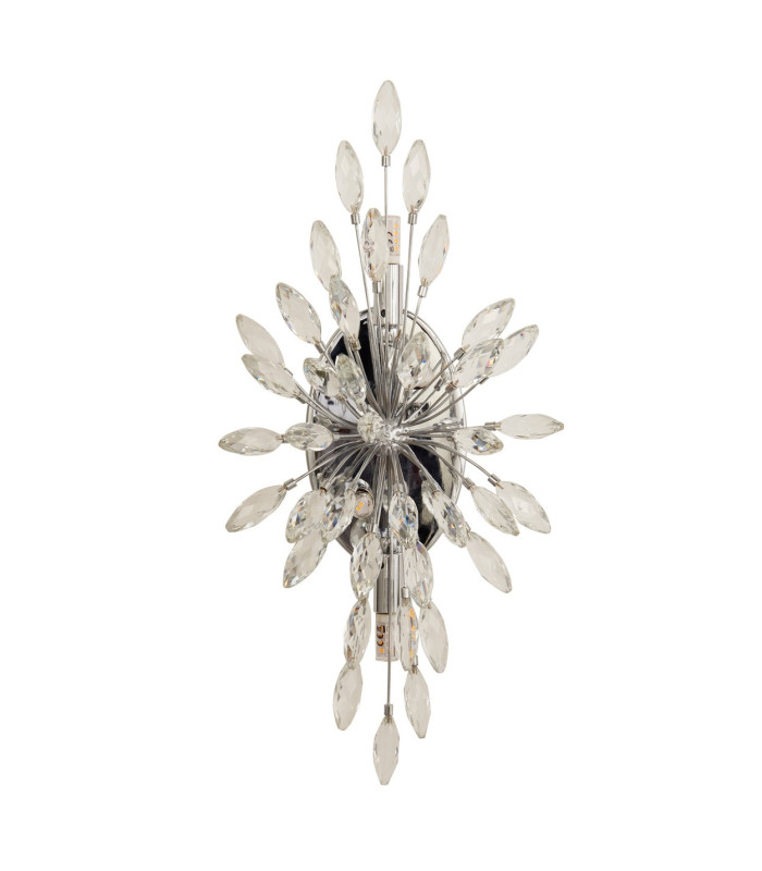 Peacock 4 Light Wall Light Chrome Crystal_Off