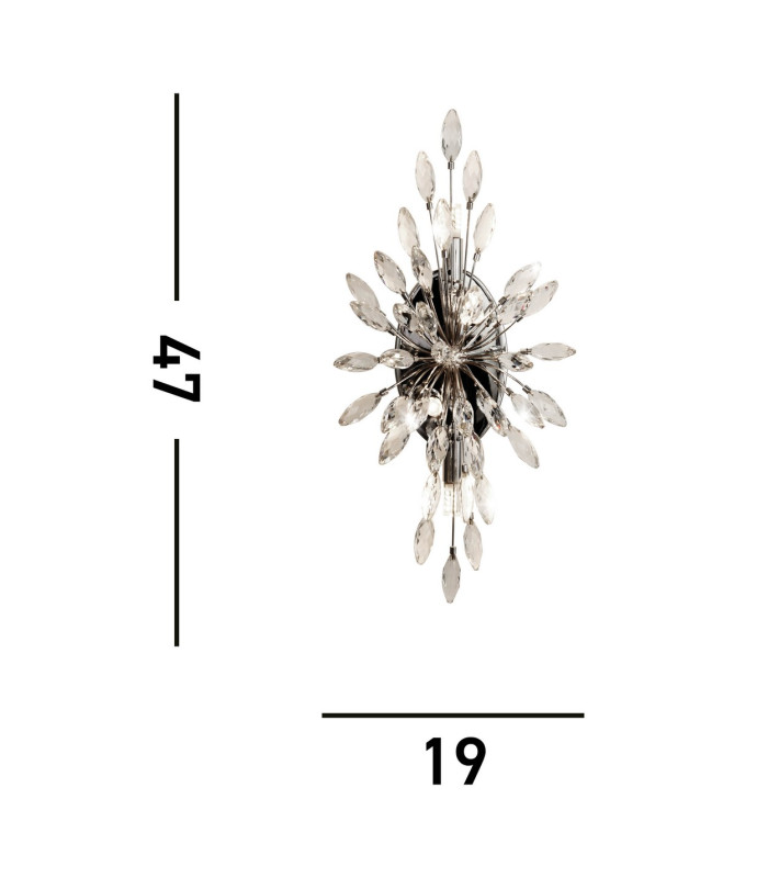 Peacock 4 Light Wall Light Chrome Crystal_Line