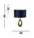 Bucklow Table Lamp Antique Brass Navy Velvet Shade_Line