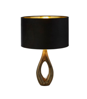 Bucklow Table Lamp Antique Brass Black Velvet Shade_Main