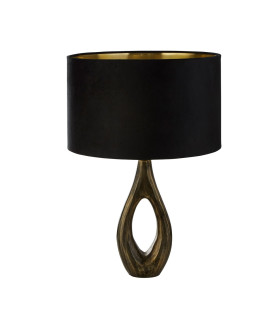 Bucklow Table Lamp Antique Brass Black Velvet Shade_Off