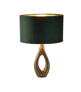 Bucklow Table Lamp Antique Brass Green Velvet Shade_Main