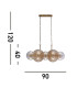 Wagon Wheel 10 Light Bar Pendant Bronze MetalClear/Amber Glass_Line