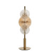 Wagon Wheel 6 Light Table Lamp Bronze Amber Glass_Off